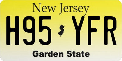 NJ license plate H95YFR