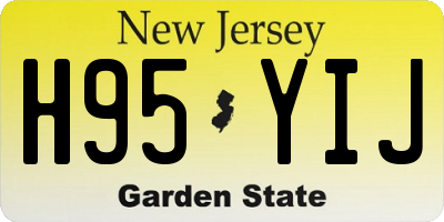 NJ license plate H95YIJ
