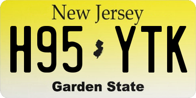 NJ license plate H95YTK