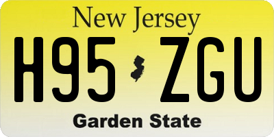 NJ license plate H95ZGU