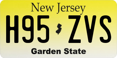 NJ license plate H95ZVS
