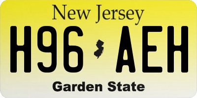 NJ license plate H96AEH