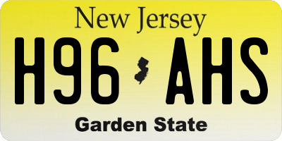NJ license plate H96AHS