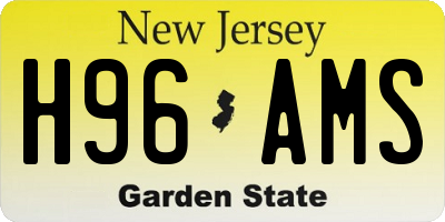 NJ license plate H96AMS