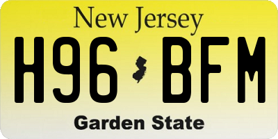 NJ license plate H96BFM