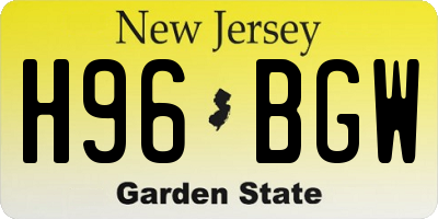 NJ license plate H96BGW