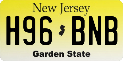 NJ license plate H96BNB
