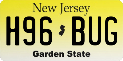 NJ license plate H96BUG