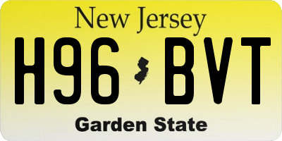 NJ license plate H96BVT
