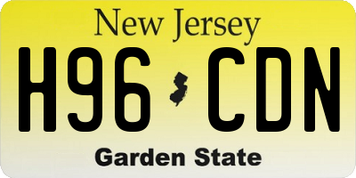 NJ license plate H96CDN