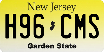 NJ license plate H96CMS