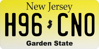 NJ license plate H96CNO