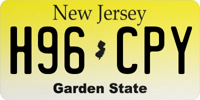 NJ license plate H96CPY