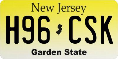 NJ license plate H96CSK