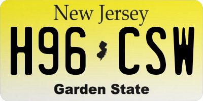 NJ license plate H96CSW