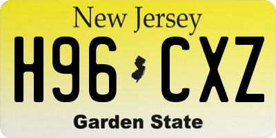 NJ license plate H96CXZ