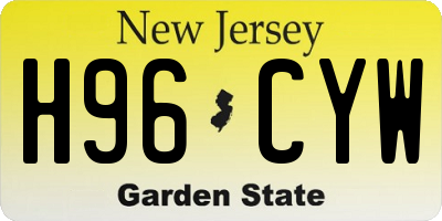 NJ license plate H96CYW