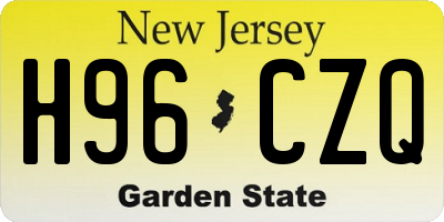 NJ license plate H96CZQ