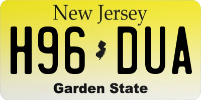NJ license plate H96DUA