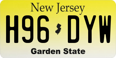 NJ license plate H96DYW