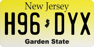 NJ license plate H96DYX