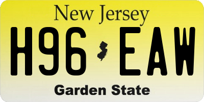 NJ license plate H96EAW