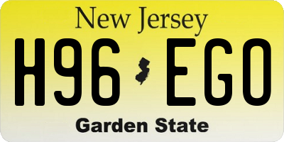 NJ license plate H96EGO