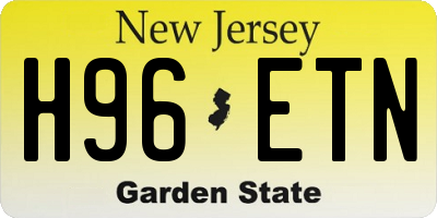 NJ license plate H96ETN
