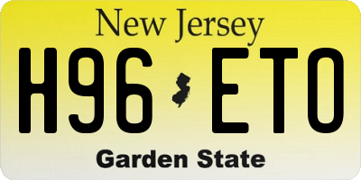 NJ license plate H96ETO
