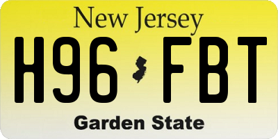 NJ license plate H96FBT