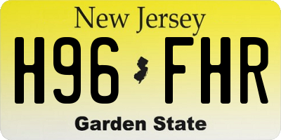 NJ license plate H96FHR