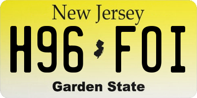 NJ license plate H96FOI