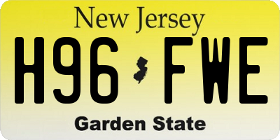 NJ license plate H96FWE