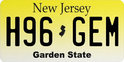 NJ license plate H96GEM