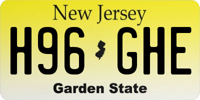NJ license plate H96GHE