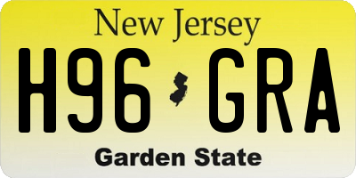 NJ license plate H96GRA