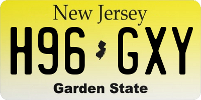 NJ license plate H96GXY
