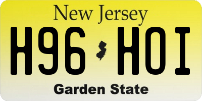 NJ license plate H96HOI
