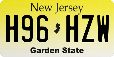 NJ license plate H96HZW