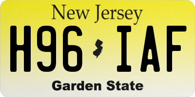 NJ license plate H96IAF