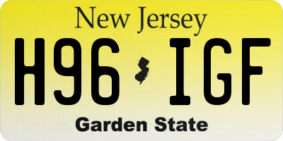 NJ license plate H96IGF