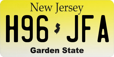 NJ license plate H96JFA