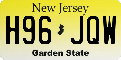 NJ license plate H96JQW