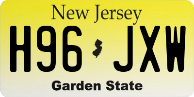 NJ license plate H96JXW