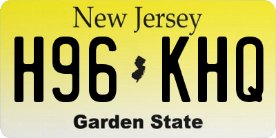 NJ license plate H96KHQ