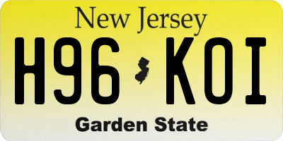 NJ license plate H96KOI