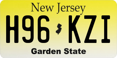 NJ license plate H96KZI