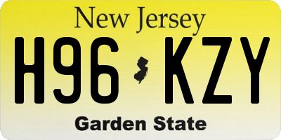 NJ license plate H96KZY