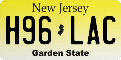 NJ license plate H96LAC
