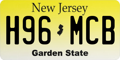 NJ license plate H96MCB